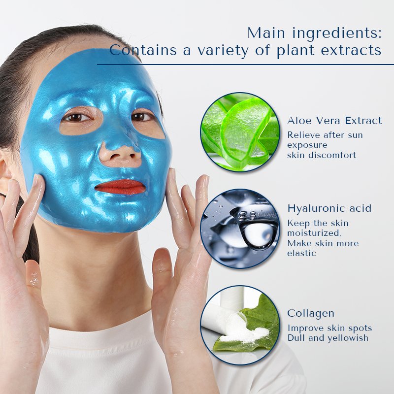 Moisturizing Nourishing Hydrating Facial Repair Hydrogel Toning Collagen Thin Blue Facial Mask thumbnail 5